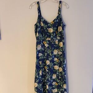 Floral Blue Dress Medium Tall
